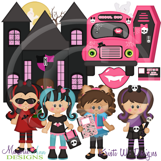 Halloween High School For Girls SVG Cutting Files + Clipart - Click Image to Close